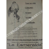 Cartel Retro Relojes Longines 1911 Joyeria La Esmeralda