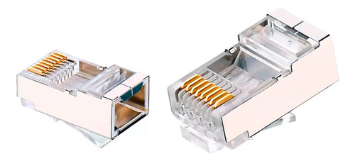 Conector Rj45 Cat5 Blindado De Rede Vazado 100un