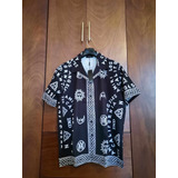 Camisa Tipo Hawaiana De Lujo Moda Color Negro, Beige, Hombre