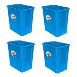 4 Pack Bote De Basura Rectangular 4l Color Azul