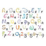 Stencil Alfabeto Números Letras Infantil Tamanho A4