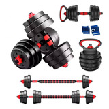 Set Mancuernas 30 Kg 3 En 1 Barra Ajustables  