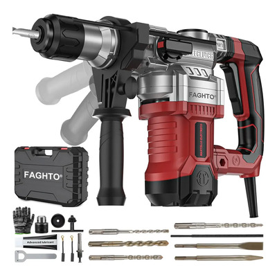 4500w Martillo Demoledor Rompedor De Concreto 15j 6000bpm Faghto Uso Rudo Kits De Martillo Rotomartillo Cincelador Perforador Industrial Taladro Rotomartillo Sds-plus Con Embrague Automático Rojo