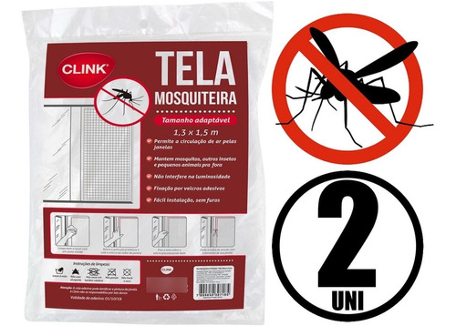 Kit 2 Telas Para Janela Contra Mosquito Pernilongo + Fita