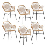 Kit 6 Cadeiras Para Varanda Cozinha Jantar Fibra Palha !!!!!