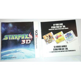 Star Fox 64 3d Nintendo 3ds Solo Instructivo Manual Booklet