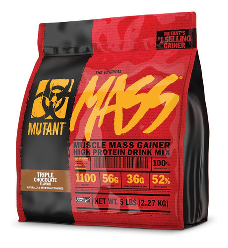 Suplemento En Polvo Mutant  Mass Carbohidratos Sabor Triple Chocolate En Sachet De 2.27kg