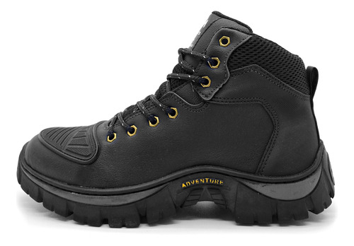 Bota Coturno Couro Impermeável Masculino Moto Tênis Trabalho