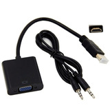 Adaptador Hdmi A Vga Audio 1080p Full Hd Con Cable Auxiliar