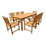 Juego De Comedor De 9 Piezas De Madera De Acacia