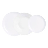 Set X 36 Plato Playo Hondo Postre Luminarc Diwali Blanco