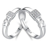 2 Anillos Duo Candado Corazon Promesa Amor Parejas Regalo