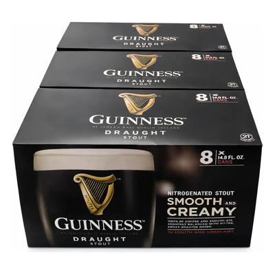 Set De 3 Packs Cerveza Guinness Draught 8 Pzas\u002F440.6 Ml | Envío gratis