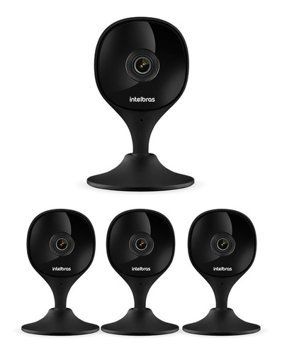 Kit 4 Câmera Wi-fi Inteligente Full Hd Imx C Black Intelbras