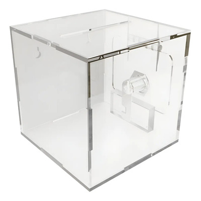 Alcancía Acrílico Transparente 10x10x10 cm Propinero Caja Seguridad Artea19 | MercadoLibre
