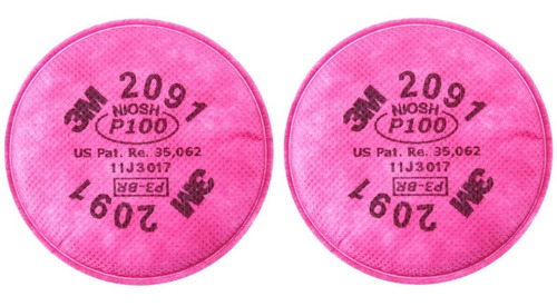 Par De Filtros 3m 2091 P100 Particulas Polvo Bacterias