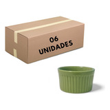 Kit 6 Ramekin Verde Em Porcelana Molheiras - Pronta Entrega