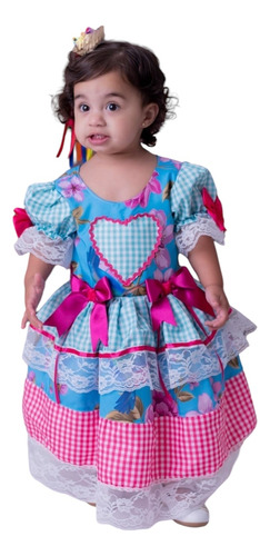 Vestido Caipira Festa Junina Infantil Junino Mini Diva