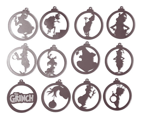 Set 12 Adornos Navideños El Grinch