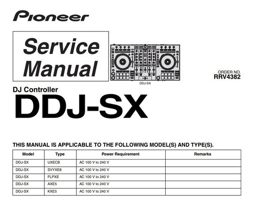 Manual De Servicio Pioneer Dj Controller Ddj-sx