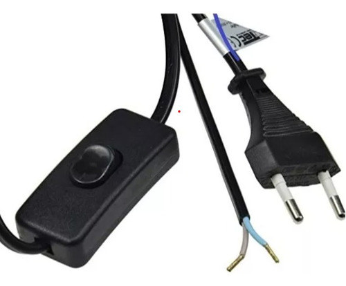 Cable Armado Lampara Con Interruptor-enchufe Negro 1.8m