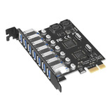 Placa Pci-e Com 7 Portas Usb 3.0 Com Modulo De Alimentação