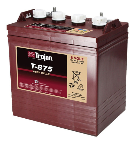 Bateria Trojan T-875 8 Voltios 170 Amperios Battery Master