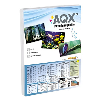 Papel Autoadhesivo Glossy A4 130g 100 Hojas AQX-Tech Impresora Inkjet | MercadoLibre