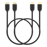 Fosmon 4k Hdmi Cable De 6 Pies (paquete De 2), Chapado En...