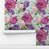 Papel De Parede  Floral Violeta  Adesivo Contact Lavável 10