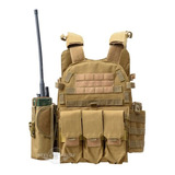 Chaleco Táctico Militar Policía Swat Sistema Molle Porta Cargadores Gotcha Airsoft Guardia Protección Seguridad Uniforme