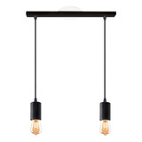 Colgante Techo Moderno 2 Luces Led Gioluce Delta-2  E27 Deco Lampara Capuchon Color Negro