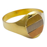 Anillos Sello Oro 18k Modelo Mesada Tricolor Encamisado