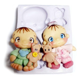 Molde Silicona Fácil Y Práctico Porcelana Fría Baby Oso 001