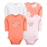 Ropa Bebe Set De 4 Bodys De Algodón Niño Y Niña Bebe