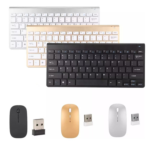 Kits De Teclado Y Mouse Inalambrico Para Laptop Y Pc Inglés