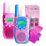 Waka Waka Walkie Talkies Para Niños (paquete De 2, Rosa Y Az