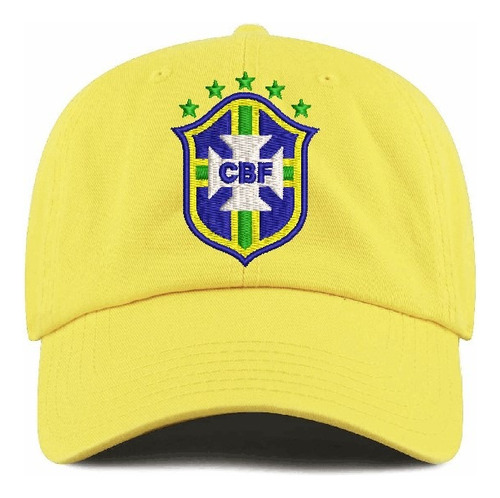 Gorro Jockey Visera Curva Brasil Futbol Logo Bordado