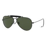 Lentes De Sol Outdoorsman I Black Ray-ban Color G-15 Green Color De La Lente Green Color De La Varilla Polished Black Color Del Armazón Polished Black