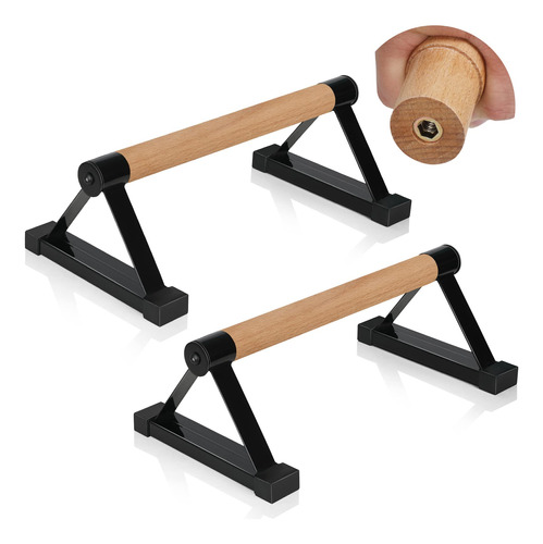 Airogym Barras De Flexion, Soportes De Empuje De Madera, Par