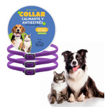 3pack Collar Calmante Antiestrés Para Gatos, Alivio Ansiedad Color Morado Liso Tamaño Del Collar M