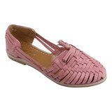 Zapatos Sandalias Huarache Artesanal Piel Color Rosa 2130