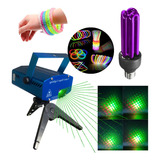 Kit Laser Projetor Holográfico Com Lâmpada Neon E Pulseiras