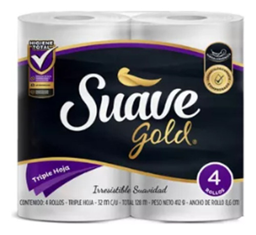 Papel Higiénico Papeles Nacionales Suave Gold Triple Hoja De 4 U