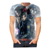 Camiseta Personalizada Desgaste Jogo Acao Resident Evil 04