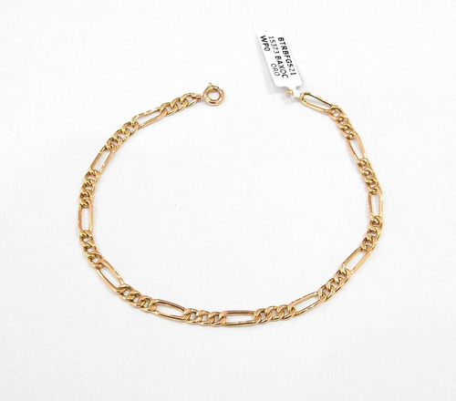 Pulsera Tipo Figaro Oro 18k Hueca 18cm 4,2gr 