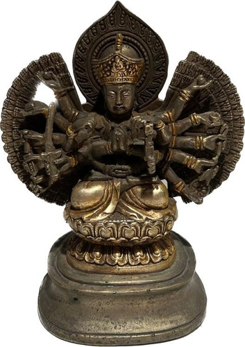 Antigua Figura Bronce Oriental Buda Original