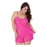 Kit Com 4 Short Doll Plus Size W1120 Pijama Camisola 