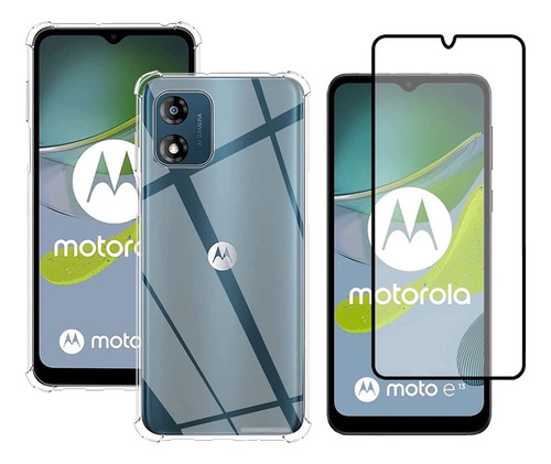Capa Capinha + Película 3d Para Motorola Moto E13 6.5