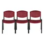Tandem X3 Silla Fija Pvc Sala De Espera Recepción Baires4 Estructura Negro Asientos Bordó | Envío gratis